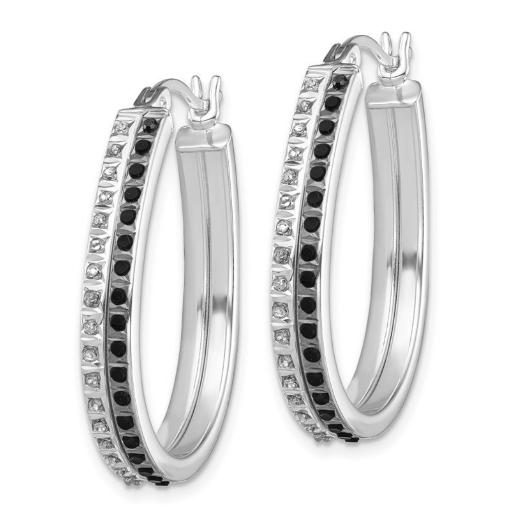 Diamond Mystique Sterling Silver Platinum Diamond Black  White Diamond Bnib